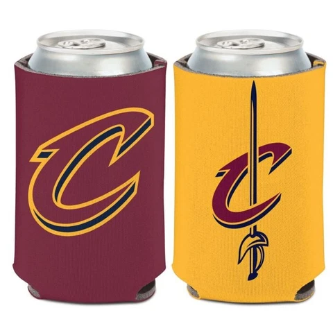 LOT OF 2 CLEVELAND CAVALIERS SOFT FOAM CAN BOTTLE COOZIES KOOZIES COOLERS HOLDER Cover