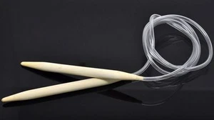 SALE!!!! 1 pair circular bamboo knitting needles 80cm long from size 2 to 12mm - Picture 1 of 2