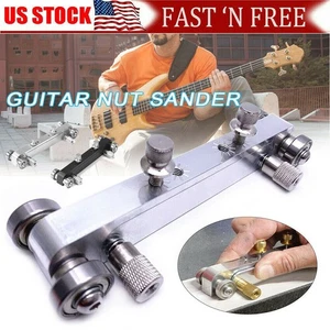 Lijadora de pulido de puente de guitarra ajustable guitarra bajo tuerca silla de montar herramienta lijadora EE. UU. - Imagen 1 de 11