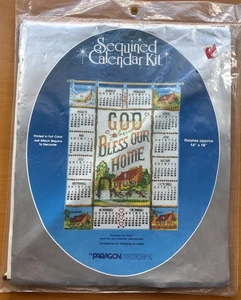 Paragon Needlecraft - 1985 - Pailletten Kalender Set #6206 - Vintage 14x18 - Bild 1 von 4