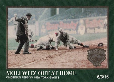 1995 Conlon Collection TSN Color #45 Mollwitz out at home - Image 1 of 2