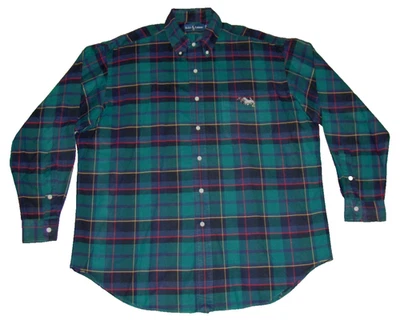 Camisa De Colección Ralph Lauren Blake Para Hombres L 2XL Tartán Cuadros Doble Scottie Perro Bolsillo Foto 1 de 4