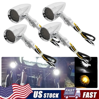 4x For Honda Shadow VLX 600 VT600C Chrome Motorcycle Blinker Turn Signals Light - Image 1 of 4