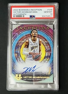 2022 •Victor Wembanyama• AUTOGRAPH! PSA 10! Bowman U Inception #VW - Picture 1 of 2