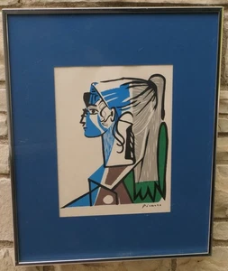 LITOGRAFIA PABLO PICASSO "RITRATTO DI SILVETTE DAVID IN SEDIA VERDE" ARTE CUBISTA - Foto 1 di 10