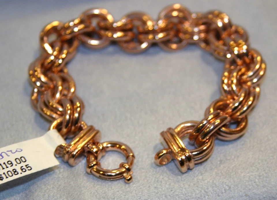 Pulsera Bronzo Italia 7-1/4" Doble Eslabón Rolo  Foto 1 de 1