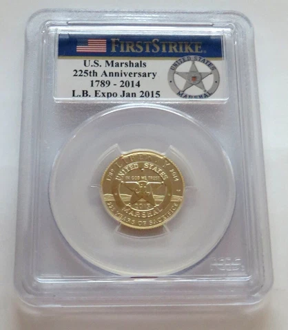 2015-W $5 U.S. Marshals Service Gold 225th Anniversary L.B Expo PCGS PF70DCAM Cover