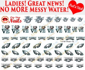 Philadelphia Eagles Clear Vinyl PEEL and STICK (NOT Waterslide) nail decals - Picture 1 of 4