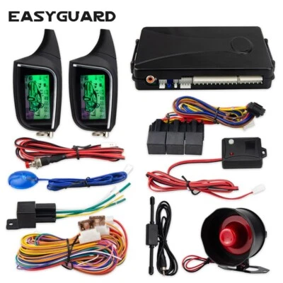 EASYGUARD 2 Way Car Alarm System remote Start LCD Pager Display vibration alarm - Image 1 of 4
