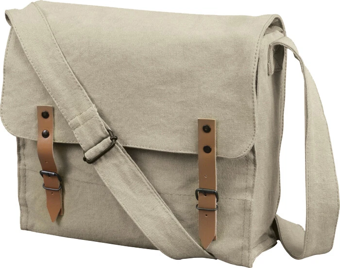 Bolso de hombro médico vintage de lona de algodón liso en blanco 12,5 x 11 x 3,5 Foto 1 de 1