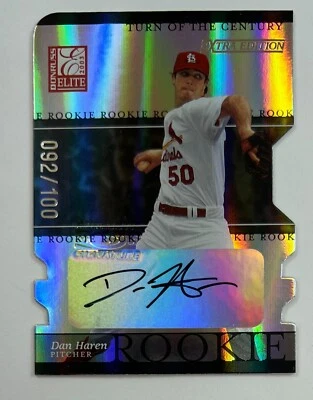 2003 Donruss Elite Dan Haren Turn of the Century Auto 92/100  AR84 - Image 1 of 2