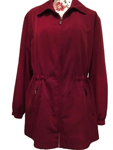 Gallery Coat, Medium, burgundy, zipper, pockets, elastic wrist, Lined - Picture 1 of 4