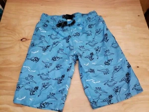 Street rules blue elastic waste dinosaur swim trunks draw string size 7 - Picture 1 of 5