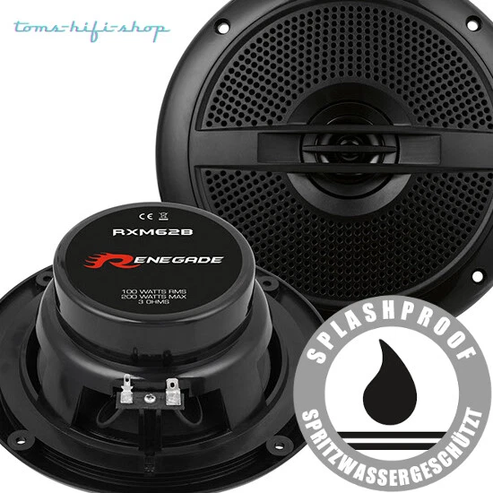 Renegade RXM62B 16,cm schwarz outdoor Lautsprecher Bad Marine Deckenlautsprecher