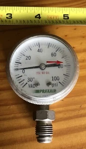 Air Pressure Gauge 2" Steel Case Bottom Mount 1/4"NPT 0+100 Psi/Bar MG-11W-1 Va4 - Picture 1 of 3