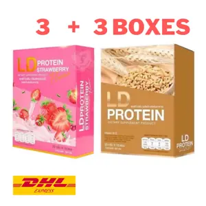 3x LD Protein Strawberry +3x Malt Drink Powder Weight Management Fat Sugar 0% - Picture 1 of 9
