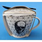 3 pièces tasse en porcelaine maison gothique crâne d'Halloween blanc et or sucre géométrique
