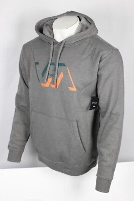 RVCA Men's Oliver Pullover Hoodie Sweatshirt Heather Gray Graphic Logo - Image 1 of 4