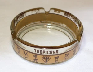 CENICERO TROPICANA CASINO LAS VEGAS VINTAGE RARO COLECCIONABLE VIDRIO AMARILLO MARRÓN - Imagen 1 de 7
