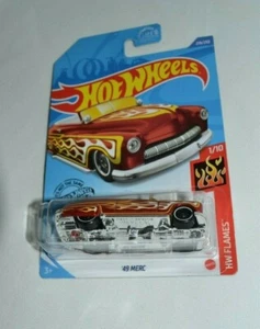 HOT WHEELS 2020 HW FLAMES 1/10 - ' 49 MERC BURNT ORANGE WITH FLAMES - Picture 1 of 4