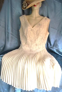 True Vintage Modellkleid Heinz Oestergard Gr. 40 Cocktailkleid champagner - Bild 1 von 14