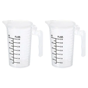 Graduated Beaker, 2 Pack 100ml PP Plastic Cup Double Sided Black Graduations - Picture 1 of 5