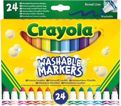 Crayola 24 Rotuladores Lavables Punta Fina Surtidos Escuela Ocio, Maxi Colores  Foto 1 de 3
