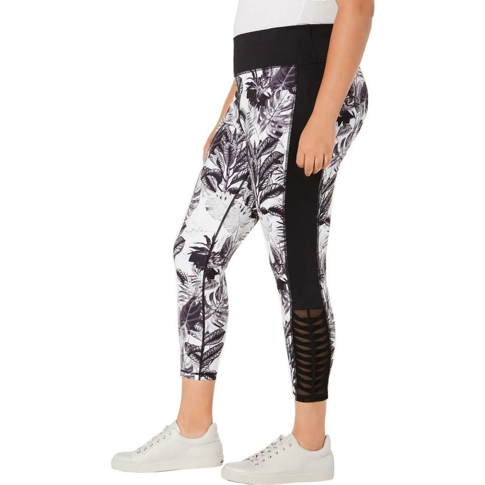 Ideology Womens Leggings Fitness Athletic Tropic Shadow 100052785WN Sz Plus 1x