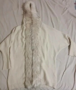 Tu Cream Fur Hooded Cardigan - Picture 1 of 5
