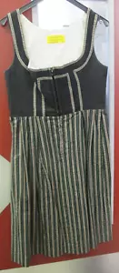 Damen Trachten Kleid Dirnd schwarz grün pink gestreift Gr. 44 - Picture 1 of 3