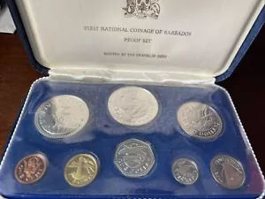 1973 First National Coinage of Barbados Proof Set W/2 Siver Coins (SM10006) - Picture 1 of 6