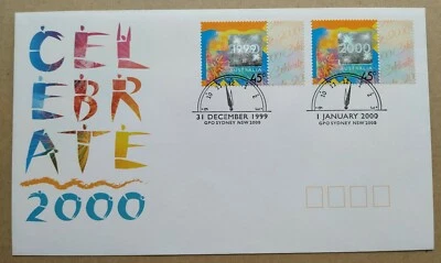 1999 / 2000 Australia Celebrate Millennium 2v Hologram Stamps FDC 澳洲千禧年邮票首日封 - Image 1 of 4