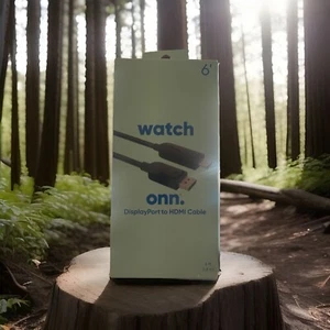 WATCH ONN Display Port to HDMI Cable 6ft New Open Box - Picture 1 of 2