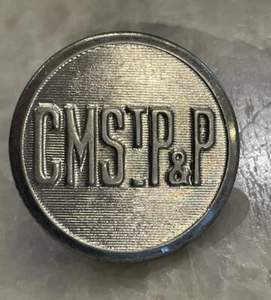 Vintage Superior C M St P & P Pacific Railroad Uniform Coat Button Silver Large - Picture 1 of 4
