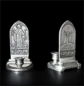 Mother of God Protector of Mount Athos Candlestick - Orthodox Candle Holder - Picture 1 of 1