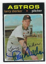 Autographed Larry Dierker Houston Astros 1971 Topps Card #540 - w/COA