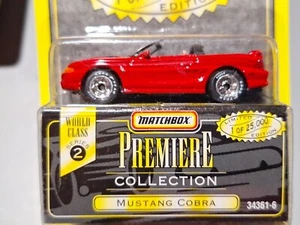 1996 Matchbox Premiere Mustang Cobra Red - Picture 1 of 2