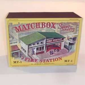 Matchbox Lesney Accessory MF-1 Fire Station Green Roof D Style Repro Box - Bild 1 von 5
