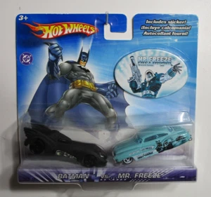 BATIMÓVIL BATMAN VS MR. HOT WHEELS DC COMICS FREEZE TWIN PACK - Imagen 1 de 4