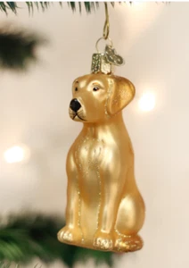 Yellow Lab Old World Personalized Glass Christmas Ornament - Bild 1 von 1