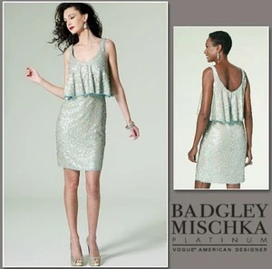 Vestido superpuesto de diseñador Vogue Patterns V1288 BADGLEY MISCHKA talla 4-12/12-20 nuevo - Imagen 1 de 7