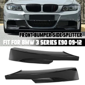 2X Front Bumper Splitter Lip Spoiler Cover Gloss Black For BMW E91 E90 2009~2011 - Picture 1 of 9