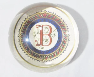 Kristall Briefbeschwerer Buchstabe B Monogramm Hergestellt in Frankreich 3,5" Durchmesser Stanzer Studio - Bild 1 von 4