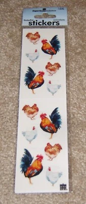 Pegatinas adhesivas Pix para casa de papel ~ pollos y gallos.   Nuevo en paquete Foto 1 de 2