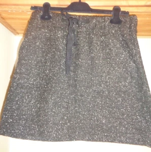 MINIFALDA ANN TAYLOR LOFT NEGRA TWEED MEZCLA LANA NUEVA TALLA M - Imagen 1 de 8