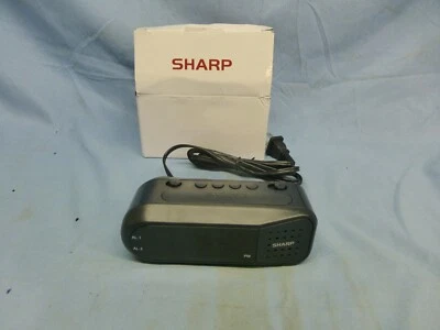 Despertador Sharp SPC100A preto com soneca LED display vermelho - Imagem 1 de 4