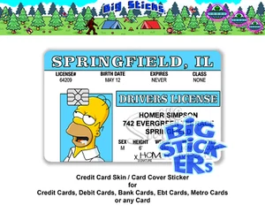 HomerJ Driver's License Credit/Debit Card Skin Cover SMART Sticker Wrap Decal - Picture 1 of 16