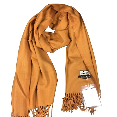 Cachecol de lã misturado algodão sensação macia tamanho grande cachecol quente xale de inverno - Imagem 1 de 2