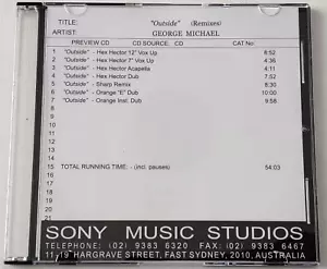 George Michael - Outside. Remixes (Maxi-Single, 7 tracks, Promo CD) 1998 - Picture 1 of 2