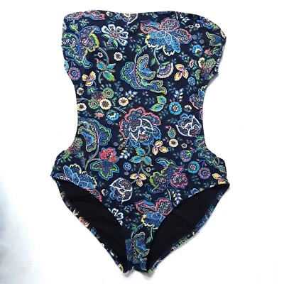 Traje de baño para mujer JCrew talla 10 bandeau recortado una pieza floral cachemira G4031 Foto 1 de 4